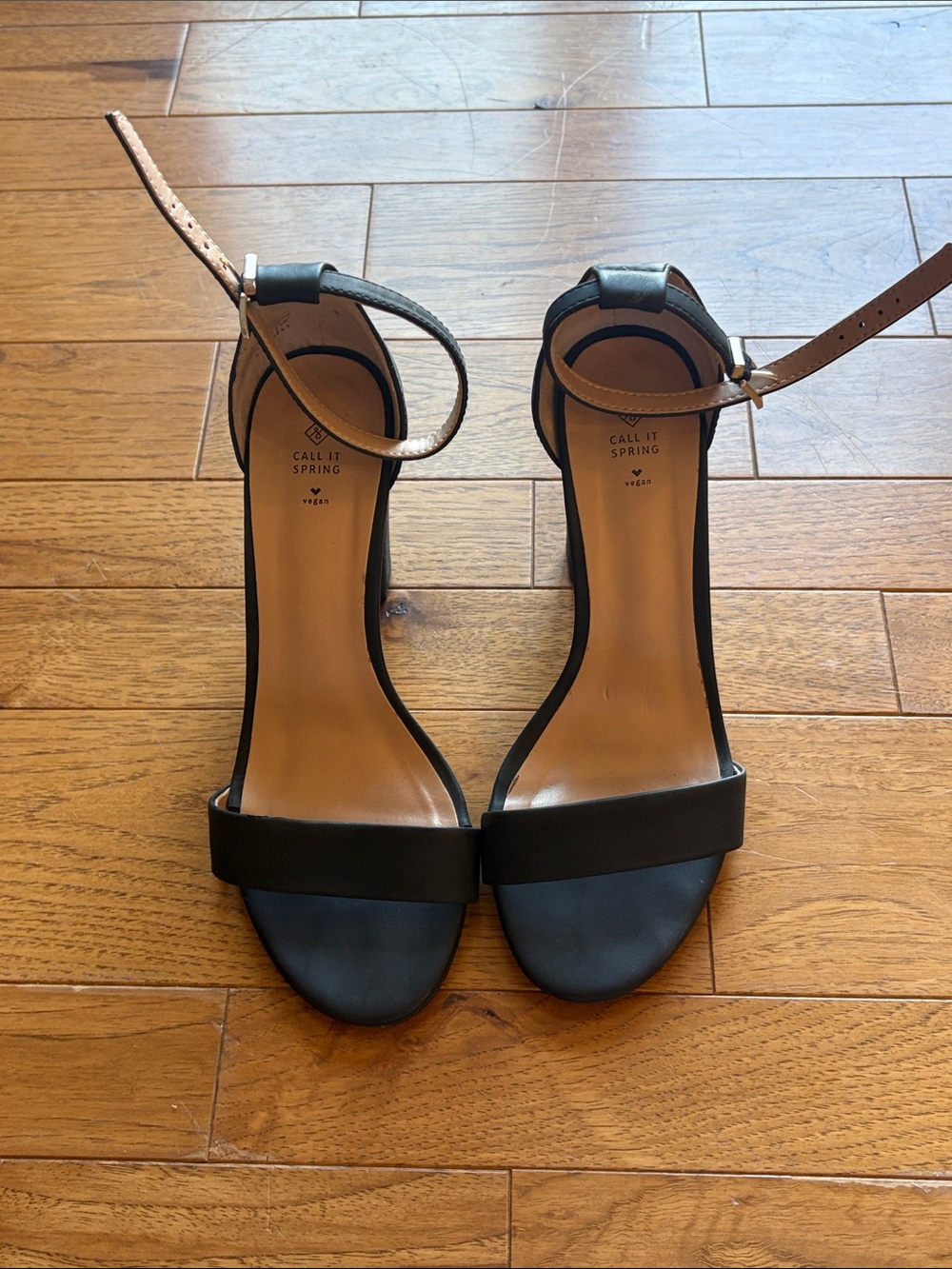 Call It Spring Black Open-Toe Ankle-Strap Heels